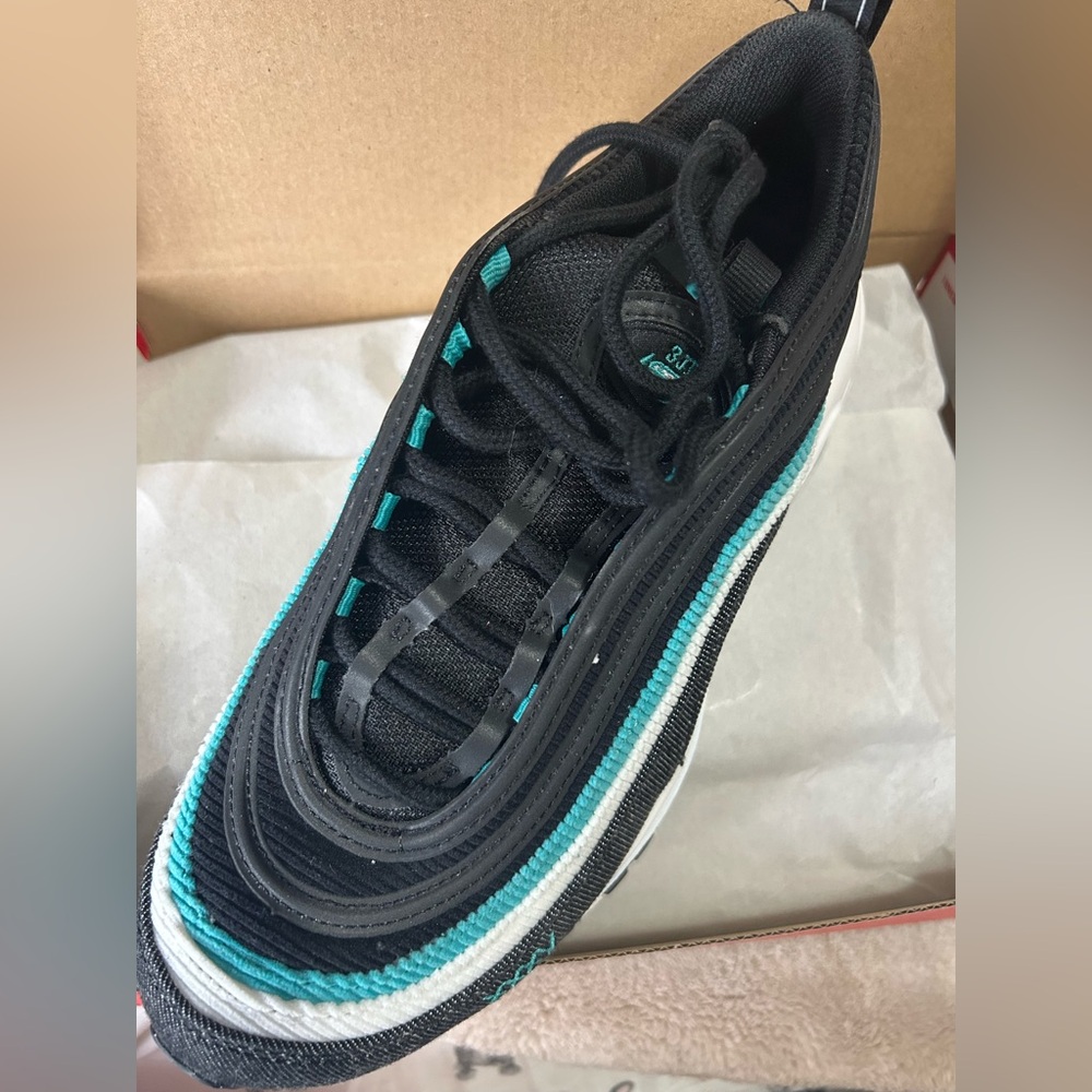 Nike Air Max 97 (GS) 
Black /turquoise 
6.5y fits women’s 8